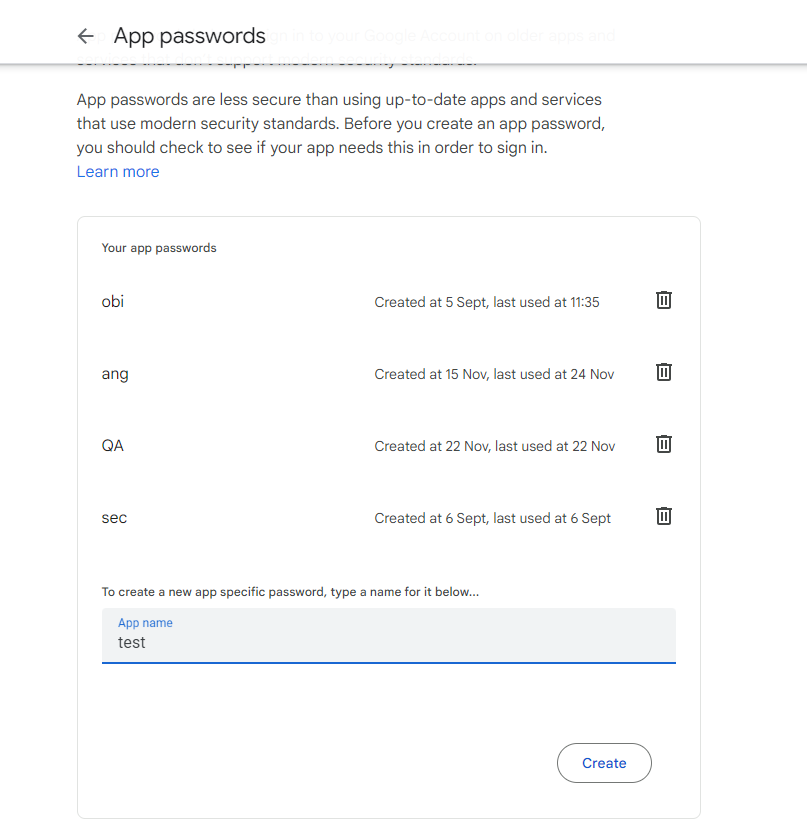 Type the name in the field and click on the 'Create' button