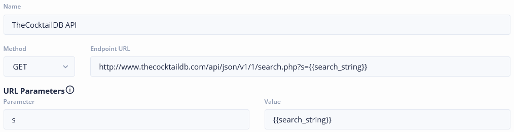 Our API Call must be set up to take the captured user's answer