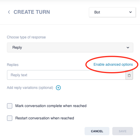 enable advanced options