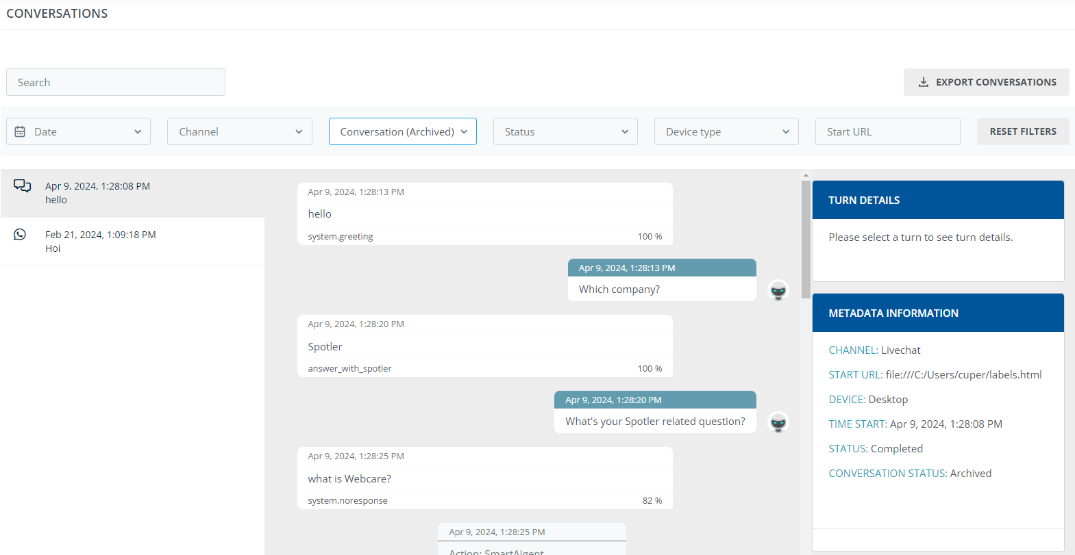 archiving conversations