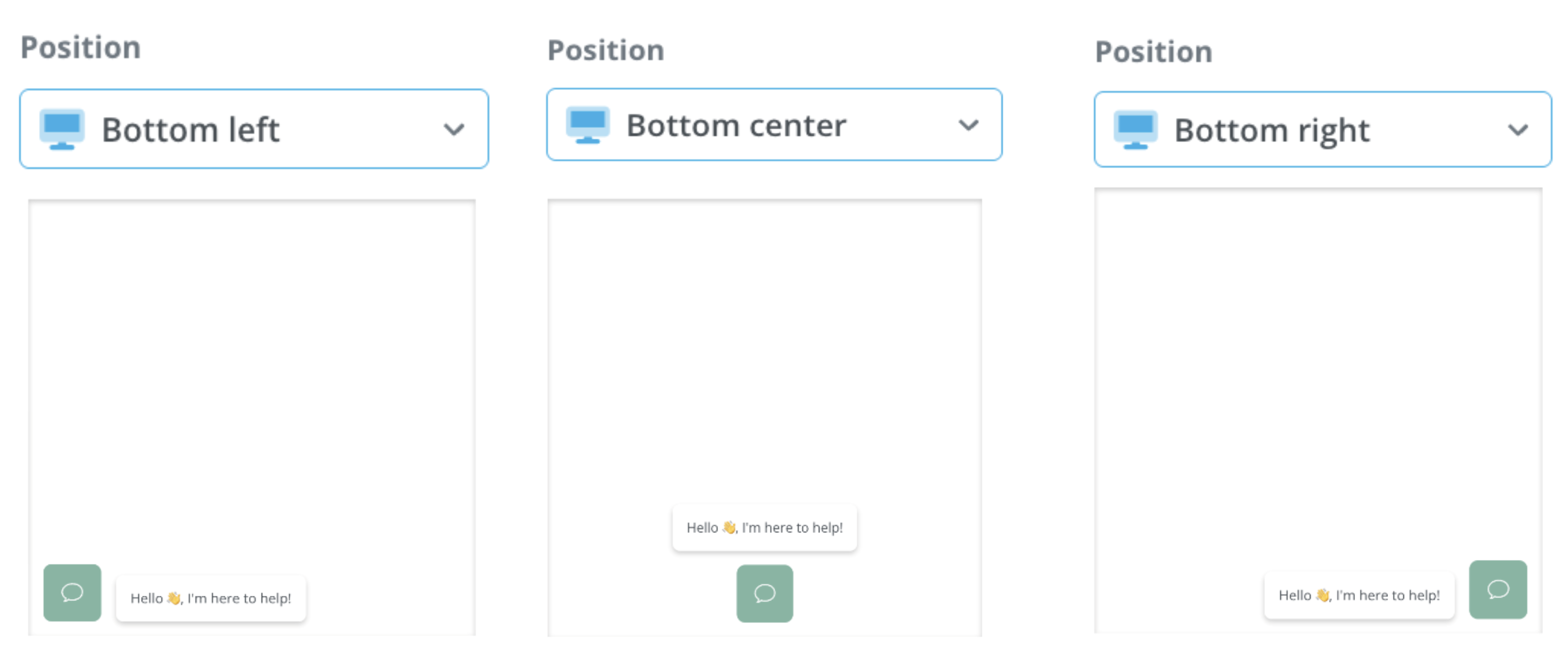 widget position
