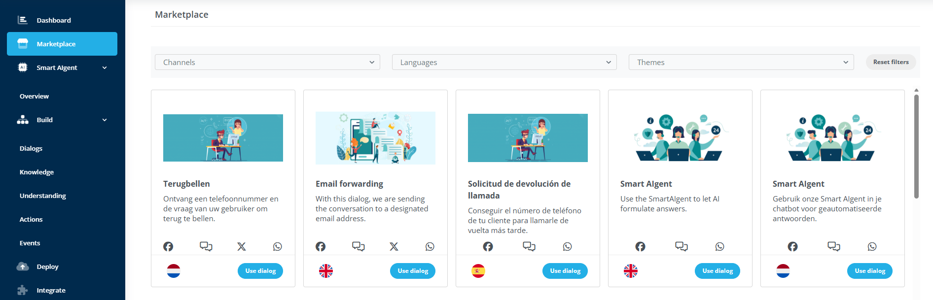 Marketplace templates